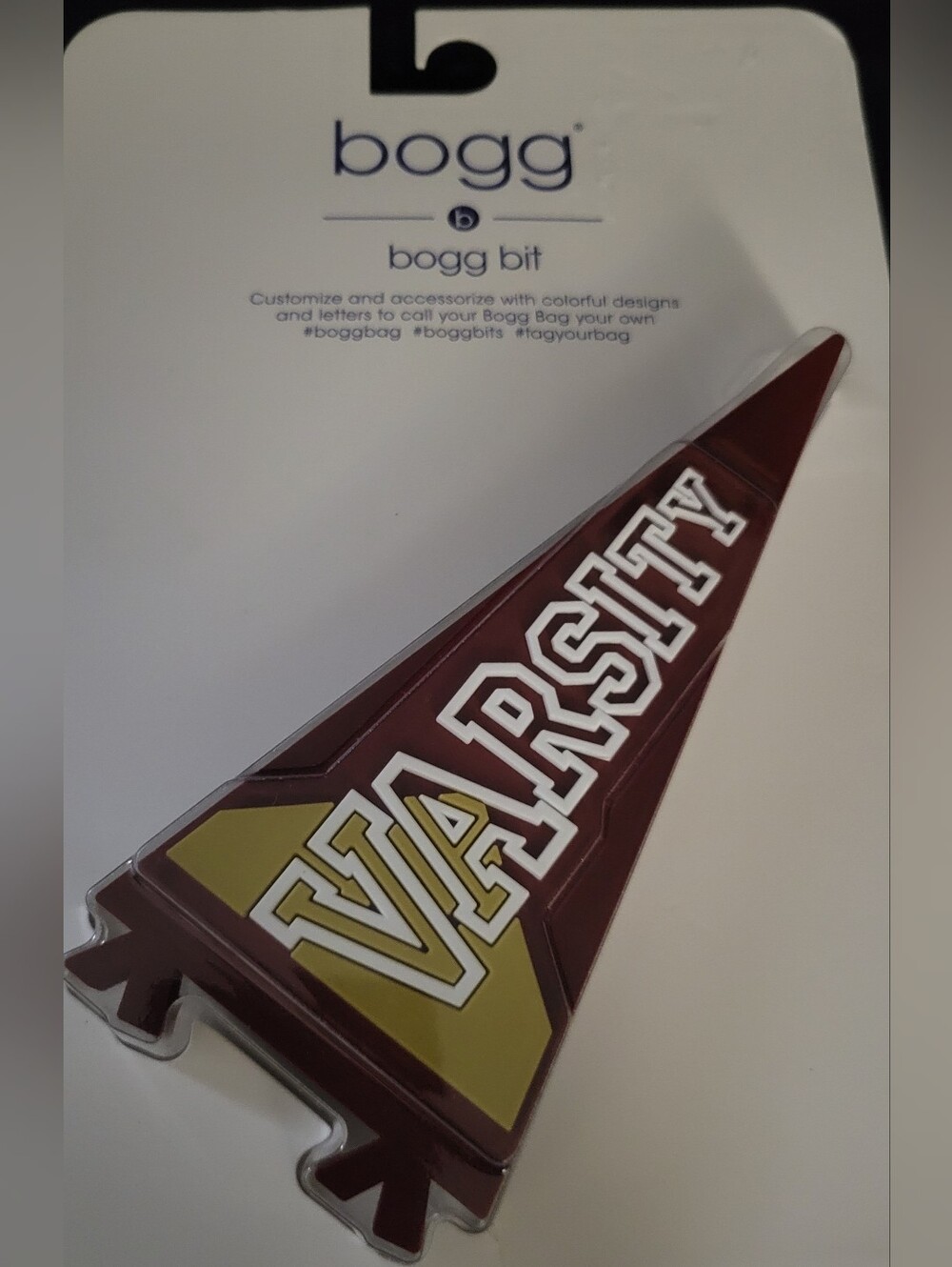 Varsity Pennant Bogg Bit Accent - Maroon & Gold